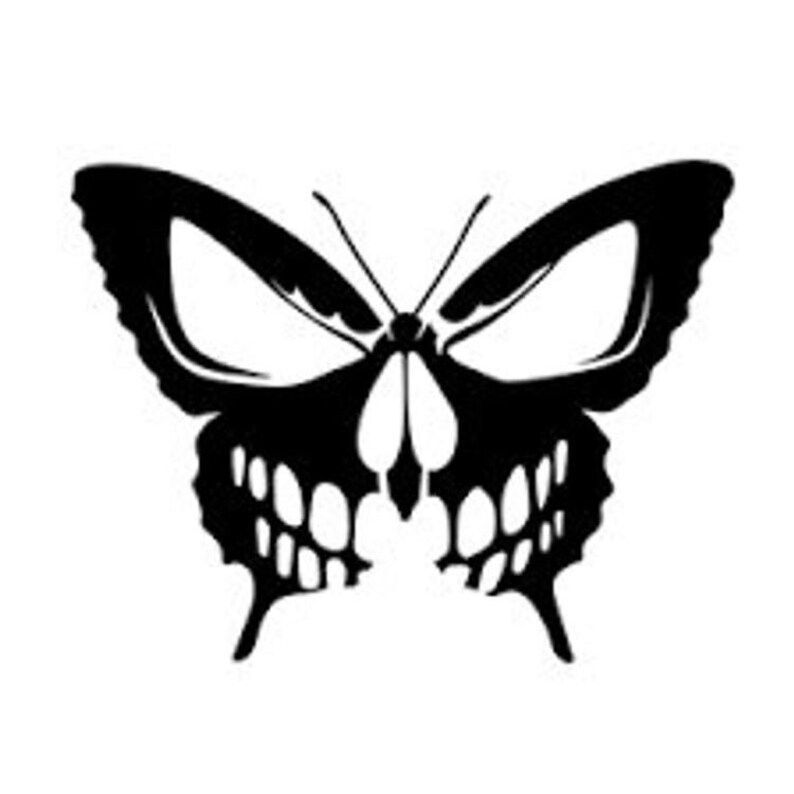 Butterfly with skeleton face Decal Etsy