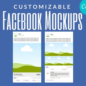 Plantilla de maqueta de Facebook para Canva, totalmente personalizable
