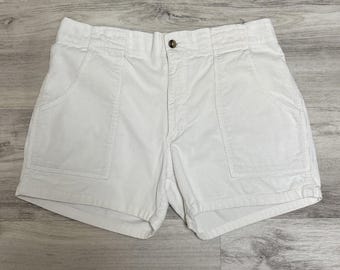 Pantalones cortos de pana Vintage Weeds para hombre, talla 36, color crema, estilo retro surf skate, de algodón.