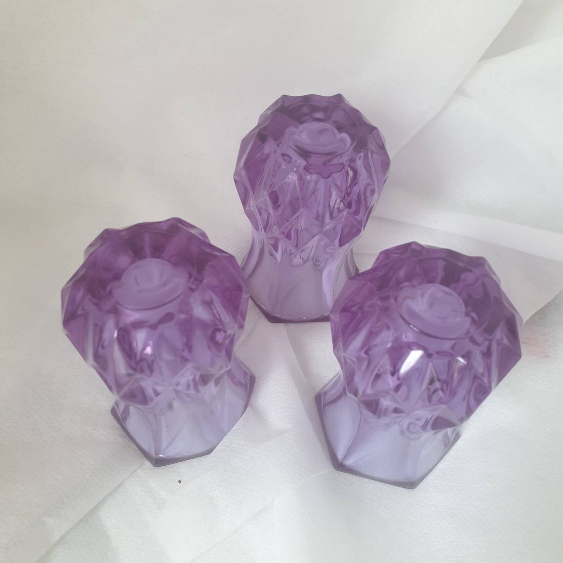Vintage Amethyst Depression Glass vases 3 Small Purple Etsy
