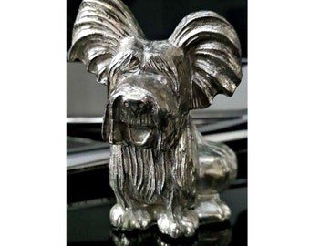 Vintage Metal dog figurine, made in Italy dog die cast figurine, Scottie dog ornament, vintage dog gift, silver dog figurine