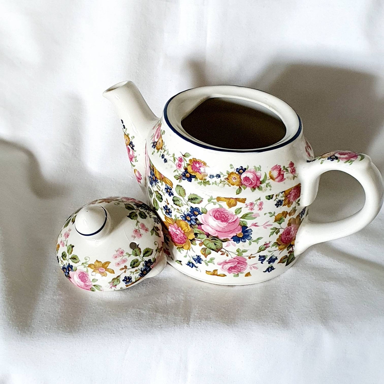 Vintage Sadler olde chintz teapot Sadler Olde rose chintz Etsy