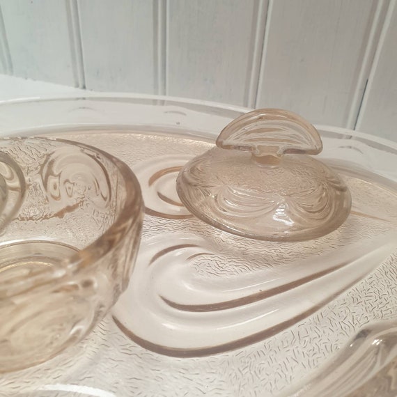 Amber Glass Vanity Set, Art Deco Amber Glass Dressing… Gem