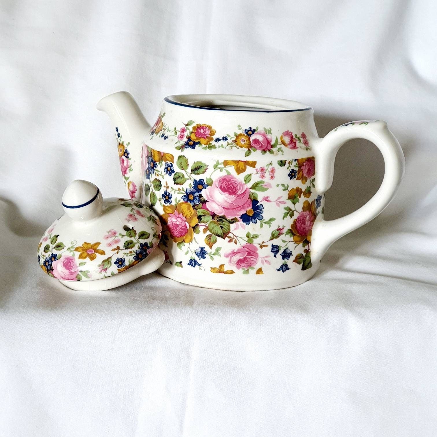 Vintage Sadler olde chintz teapot Sadler Olde rose chintz Etsy