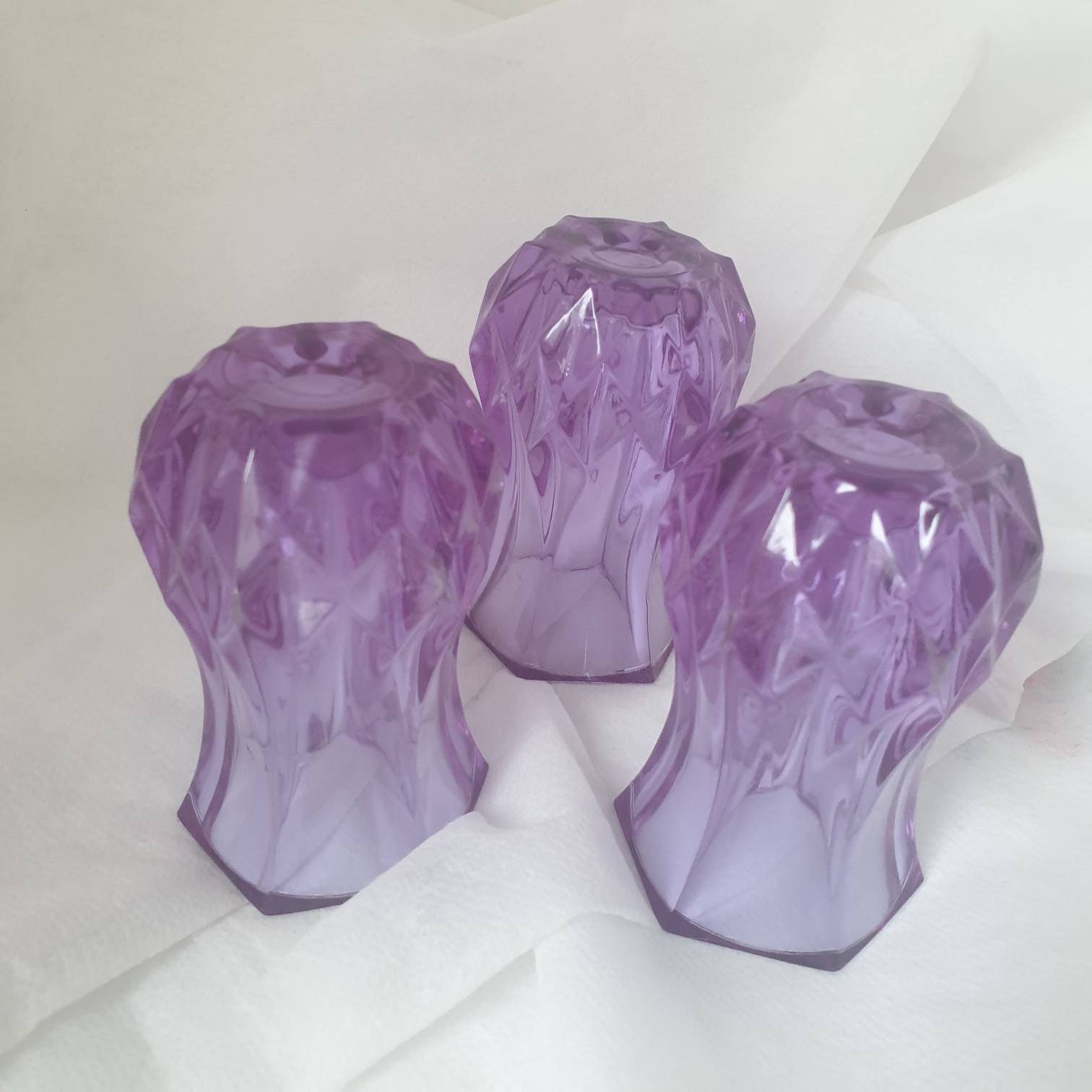 Vintage Amethyst Depression Glass vases 3 Small Purple Etsy