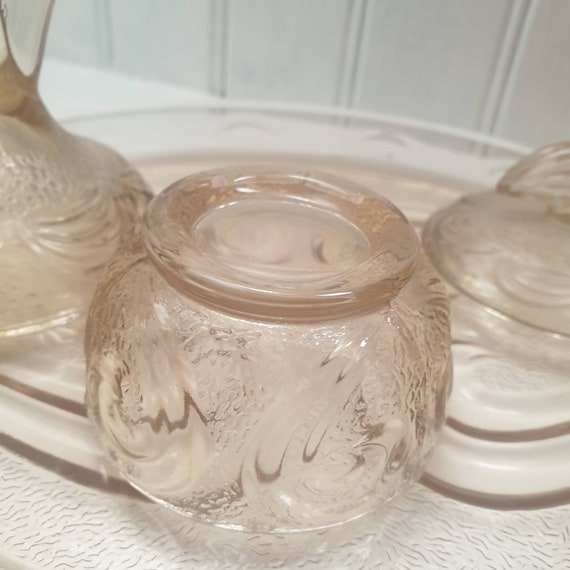 Amber Glass Vanity Set, Art Deco Amber Glass Dressing… Gem