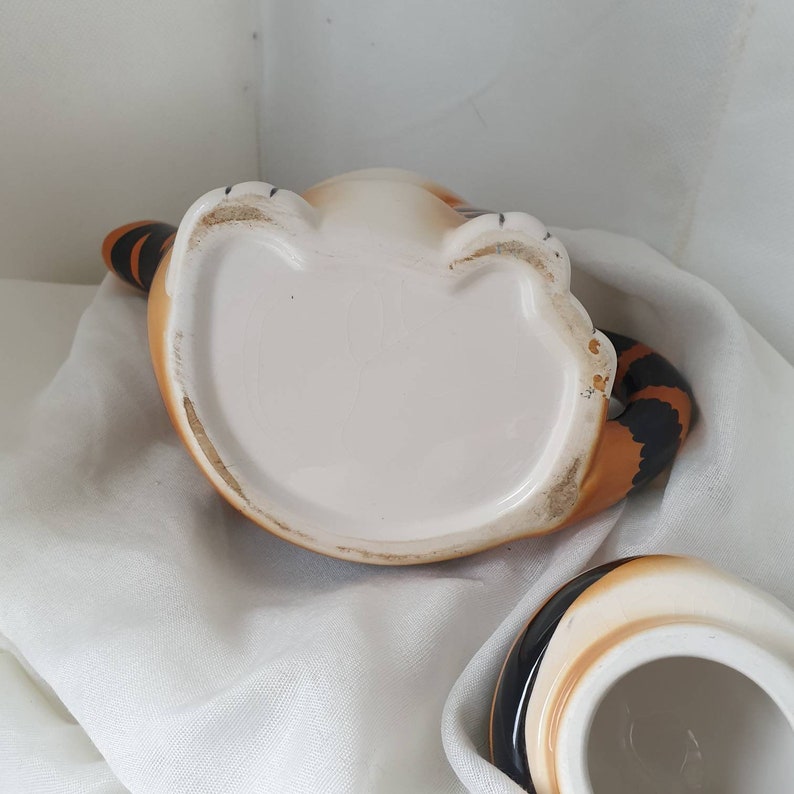 Vintage Ginger Cat Teapot Tabby Cat Novelty Teapot Hand Painted Cat Teapot Woolworths Original Teapot