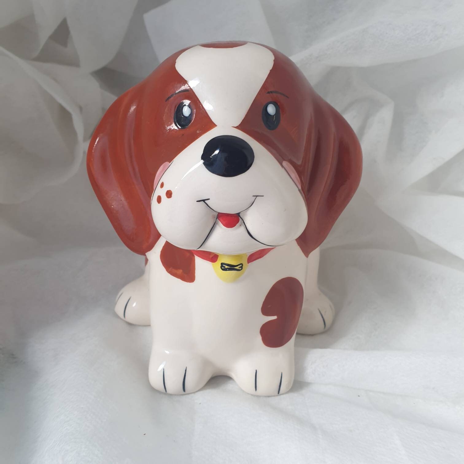 Vintage Kitsch Dog Money Box Basset Hound Ceramic Coin Bank Etsy