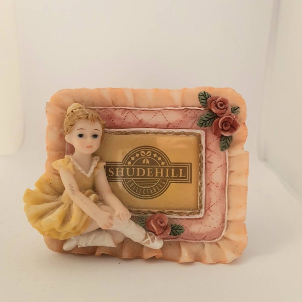 Vintage Ballerina Frame, Vintage porcelain Ballerina Shudehill Frame, Ballerina photo frame, 3D Ballerina