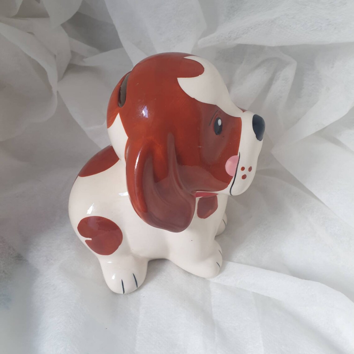 Vintage Kitsch Dog Money Box Basset Hound Ceramic Coin Bank Etsy