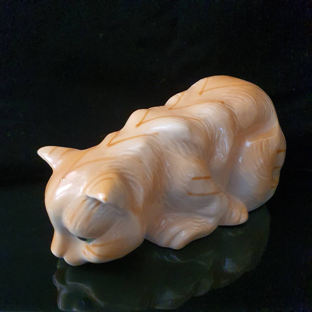 Vintage Ginger Cat Figurine Ginger Cat Figurine Cat Statue Etsy