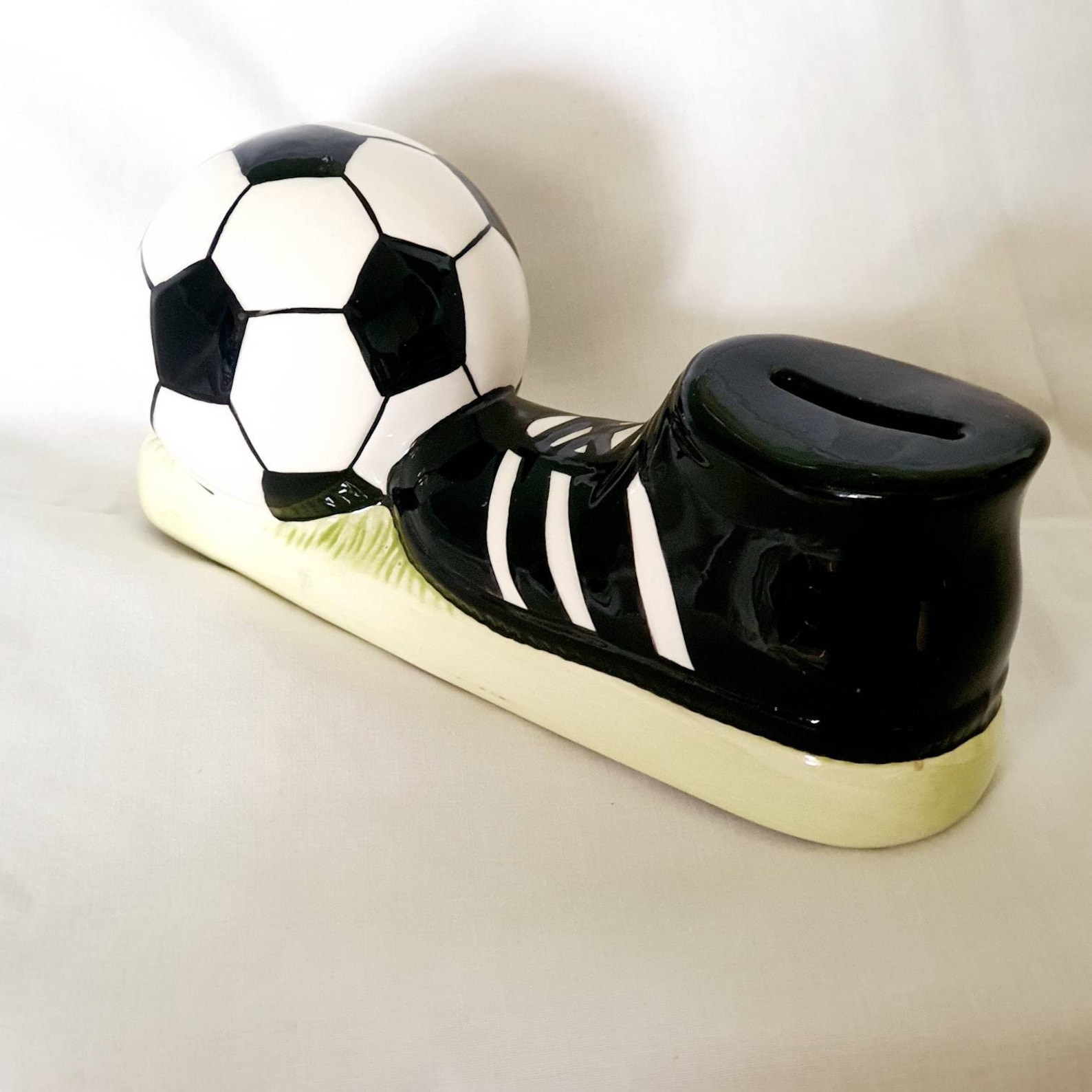 Football Money Box Vintage Football Boot money bank Ceramic Etsy