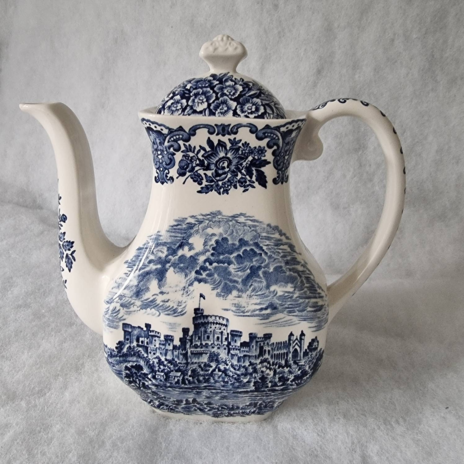 Vintage Enoch Wedgwood Coffee Pot Royal Homes Blue White Etsy