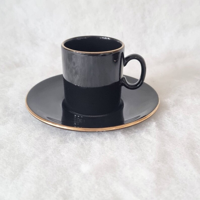 VINTAGE Hornsea Nescafe Black Espresso Cups and Saucers Etsy