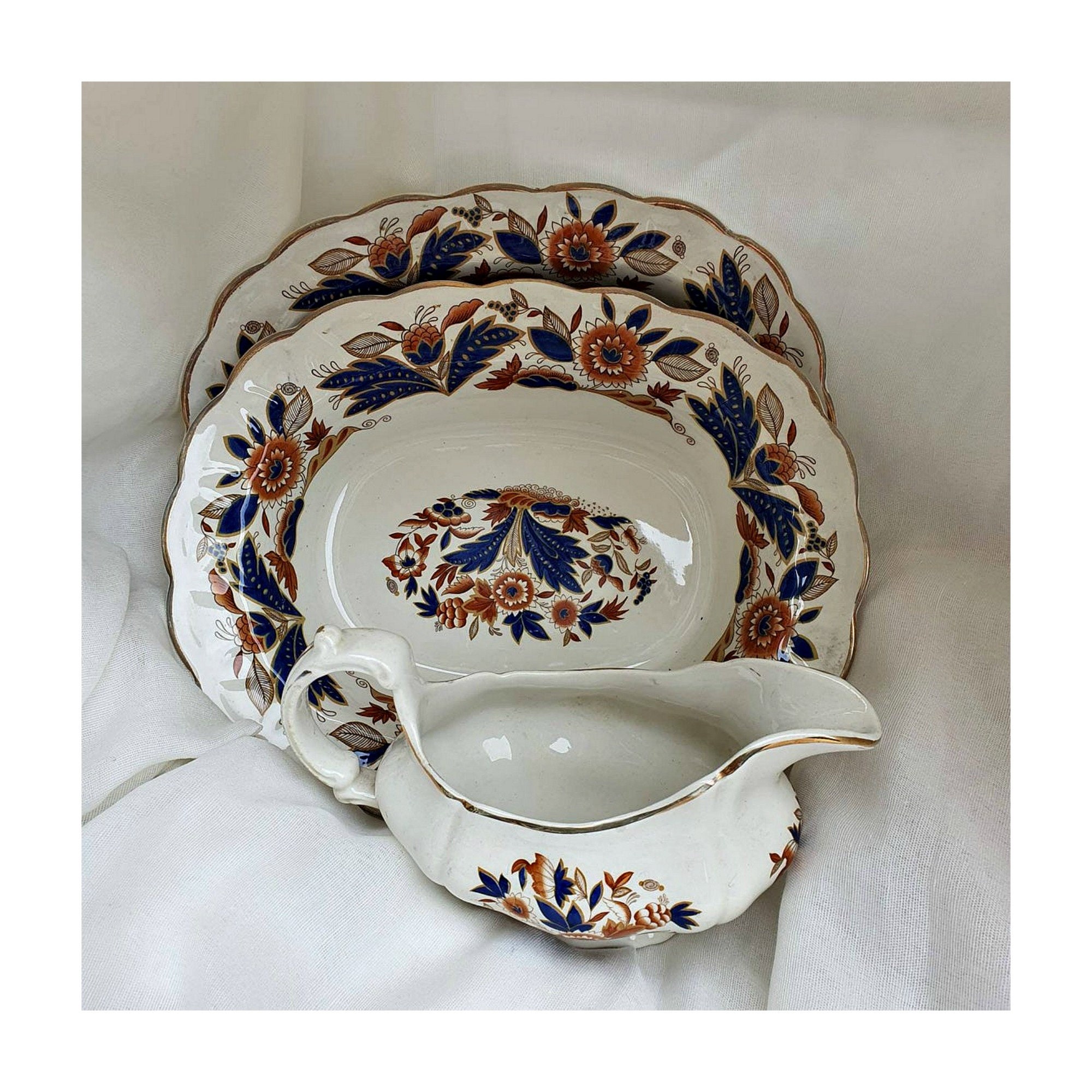 Cabinas antiguas Doveldale Sirve platos y Gravy Boat Imari | Etsy