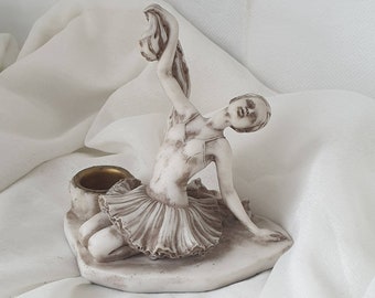 Vintage Ballerina Figurine Candle Holder by Rosa, Ballerina Candlestick holder, Rosa Candlestick