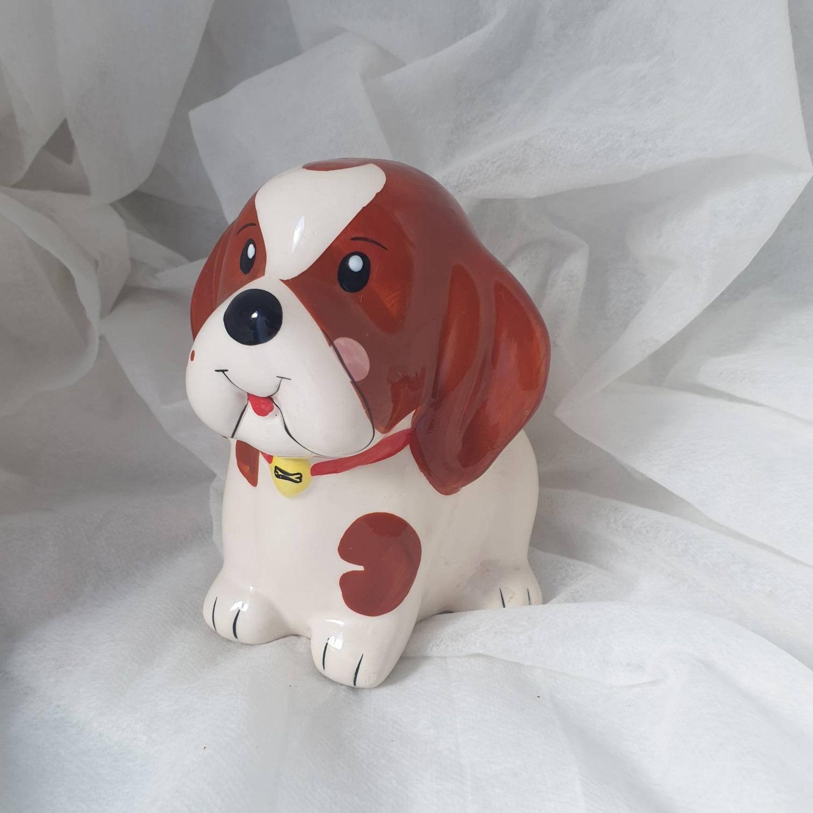 Vintage Kitsch Dog Money Box Basset Hound Ceramic Coin Bank Etsy