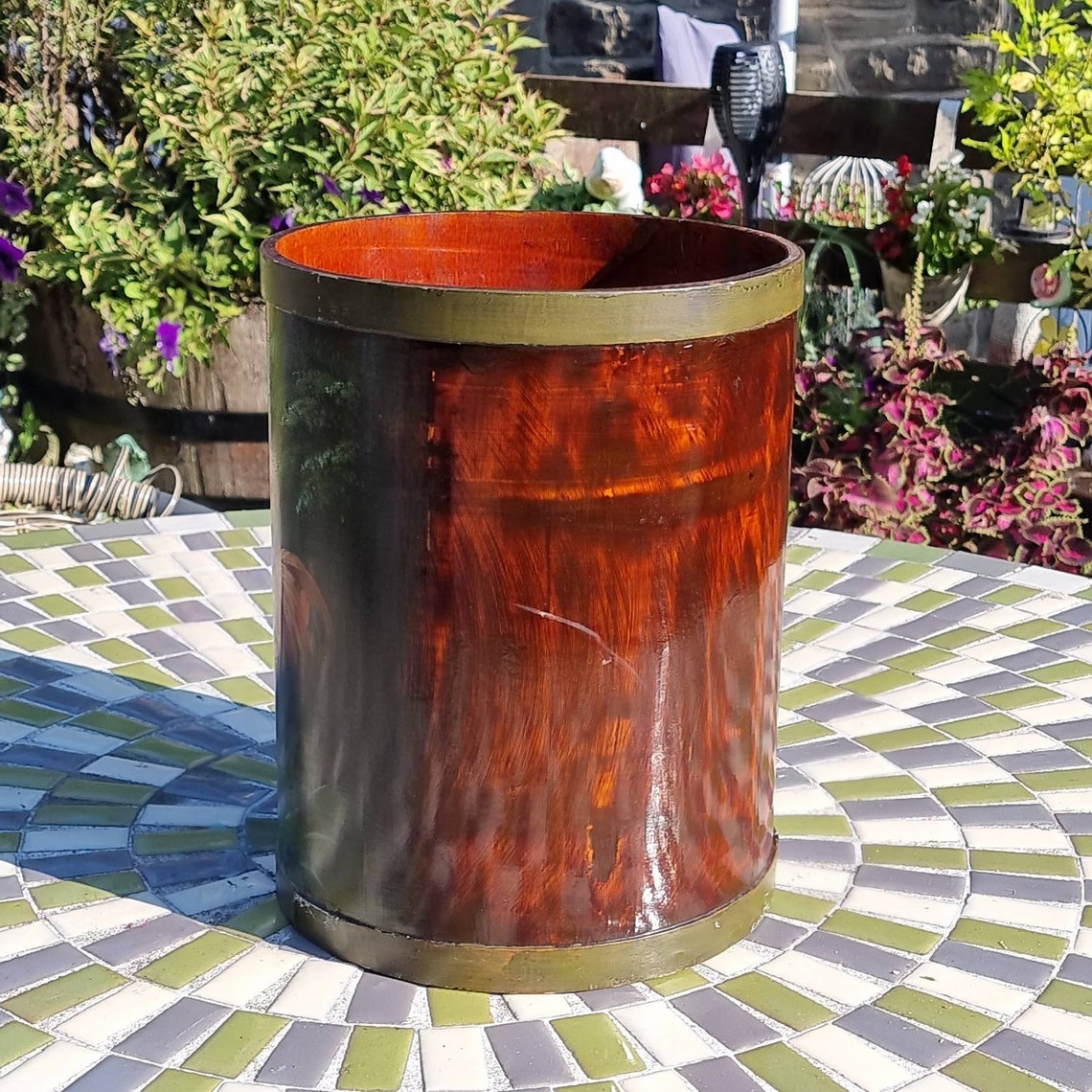 Vintage Tole Umbrella Stand Hand Painted Tole Rooster Wooden Etsy UK