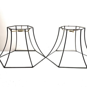 DIY Lampshade Frame 2 (Pair) Wire Shade Frame Hexagon Bell Spider SET 2 Washer Top Lamp Shade TWO Parts Lamp Shade Kit  5" x 10" x 7"