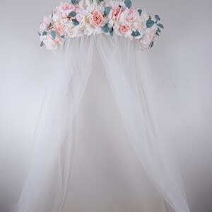 Attaches to Wall Peony Canopy, Flower Canopy, Baby Canopy, Maternity ...
