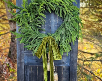 Real Touch Norfolk Pine Wreath: Realistic Holiday Greenery