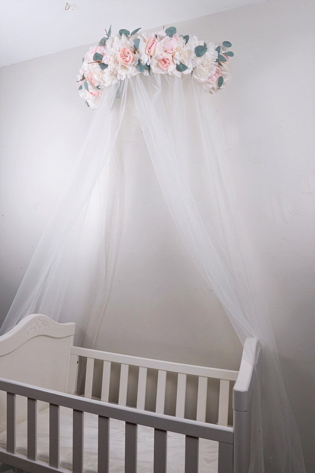 Attaches to Wall Peony Canopy, Flower Canopy, Baby Canopy, Maternity