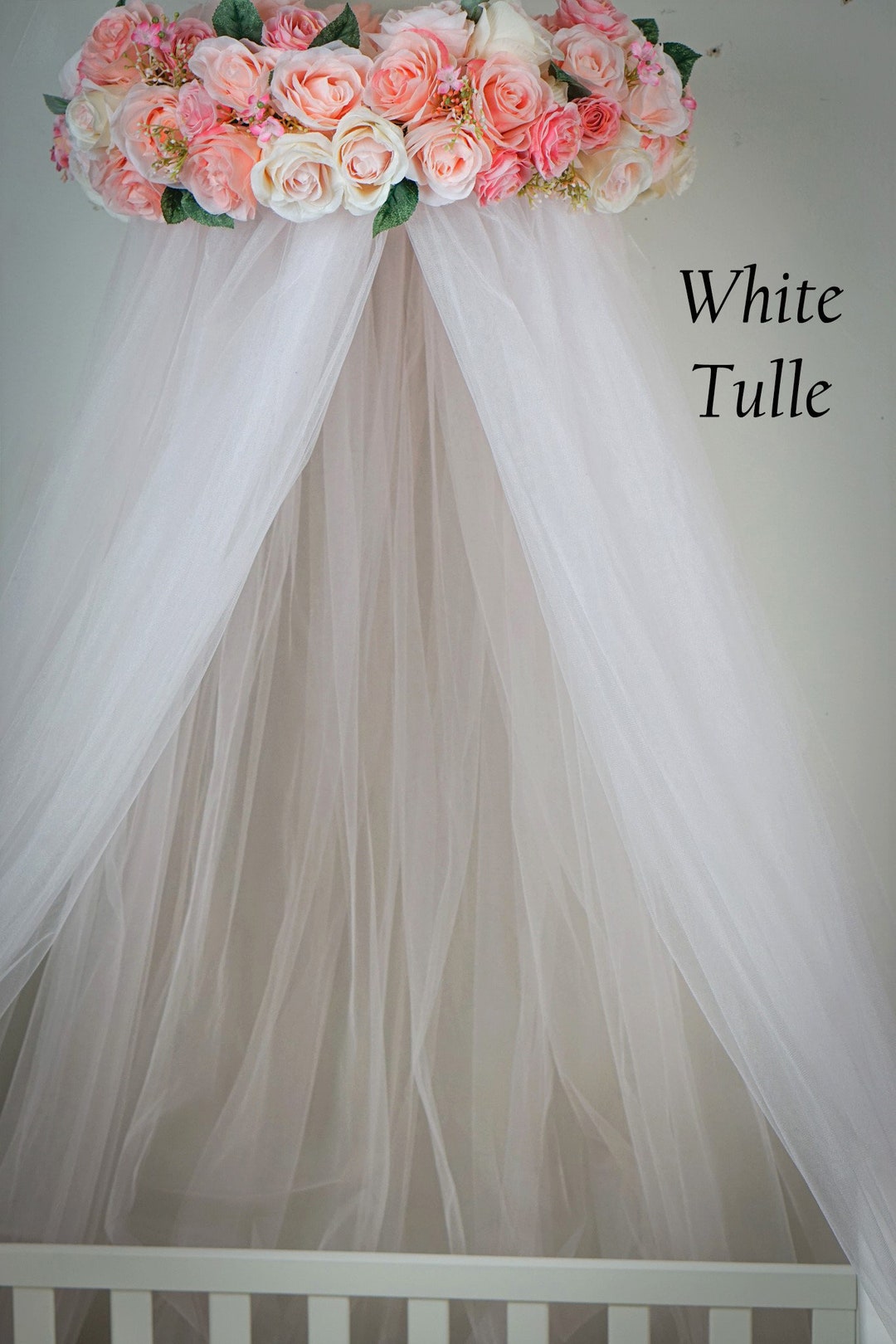 Attaches to Wall Canopy,bed Crown,floral Canopy Tie Backs,backdrop,crib