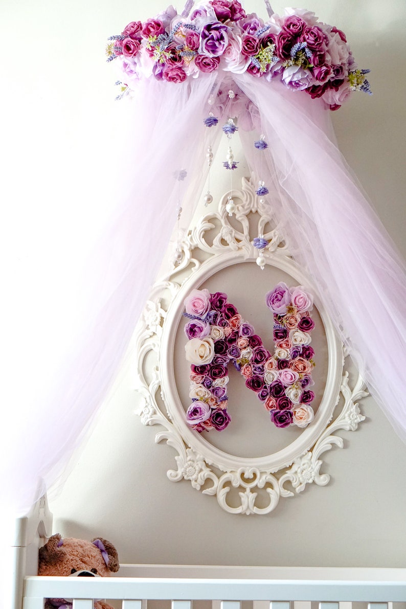 Hangs From Ceiling Round Canopy Backdrop Floral Crib Canopy Etsy