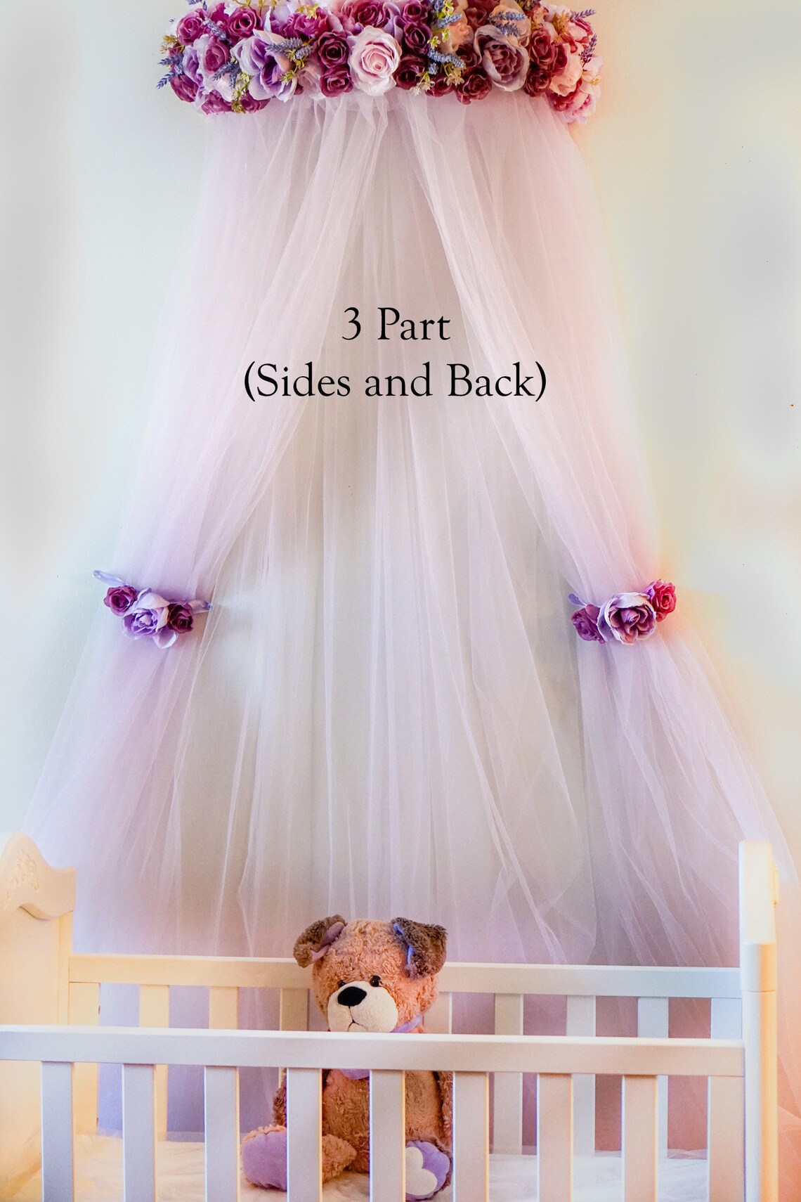 Attaches to Wall Canopy Bed Crown Floral Canopy Tie Etsy