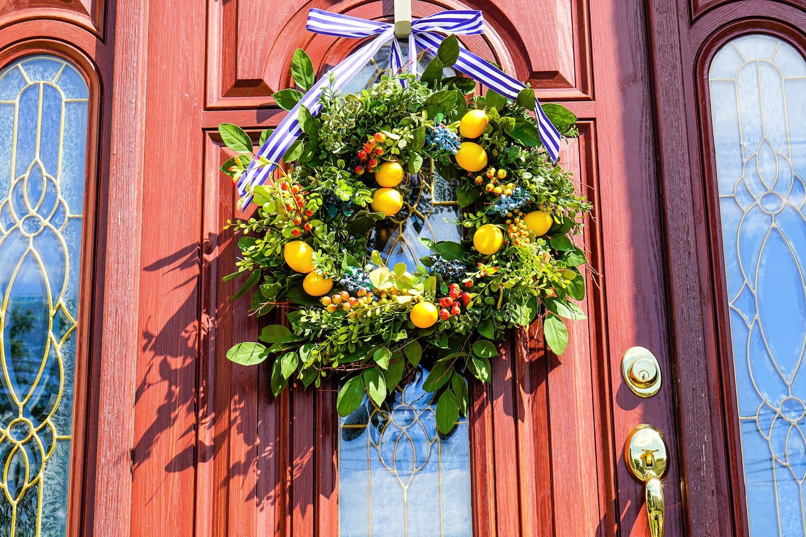 Lemons Blueberries and Crabapples Wreath Summer Wreaths | Etsy