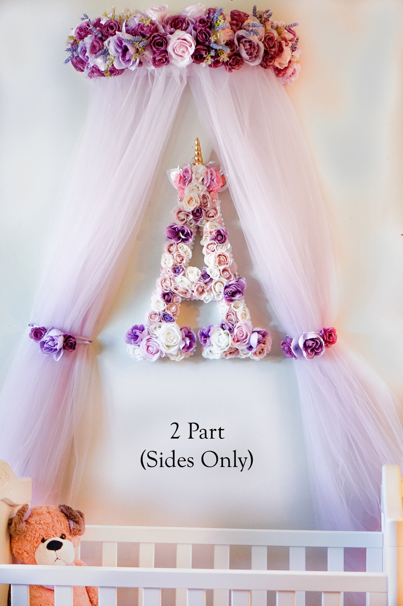 Attaches to Wall Canopy Bed Crown Floral Canopy Tie Etsy