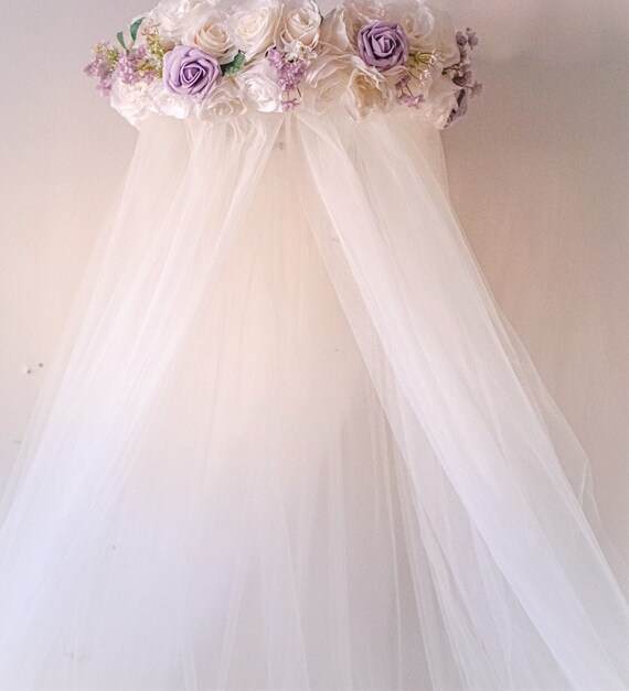 Attaches to Wall Canopy Bed Crown Floral Canopy Tie Etsy