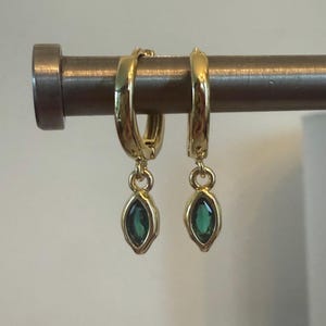 Emma Huggies • Gold-Filled Click-Top Huggie Earrings • Charm Drop Huggies