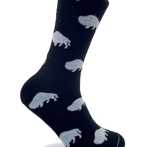 Buffalo Theme Crew Dress Sock, Made In USA, Groom Gifts, 25 color combinations, including Buffalo Bills colors. Made in USA