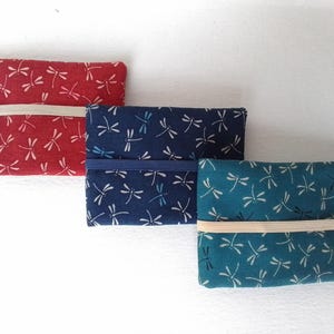 opvouwbare portemonnees met libellenmotief, verkrijgbaar in rood, blauw of turkoois