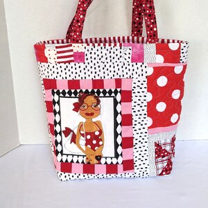 Scrappy Pieced Quilted Tote Bag Bathing Beauty One of A Kind