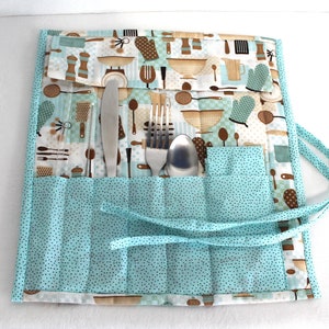 Roll Up Zero Waste Travel On the Go Utensil Pouch