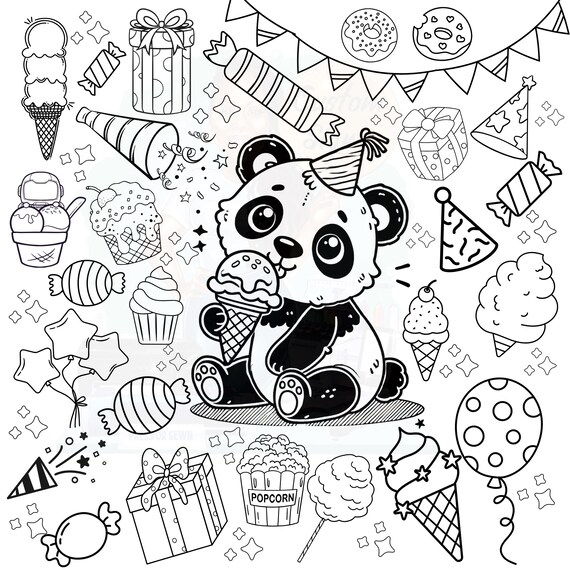 Party Theme Coloring Pages 2025 