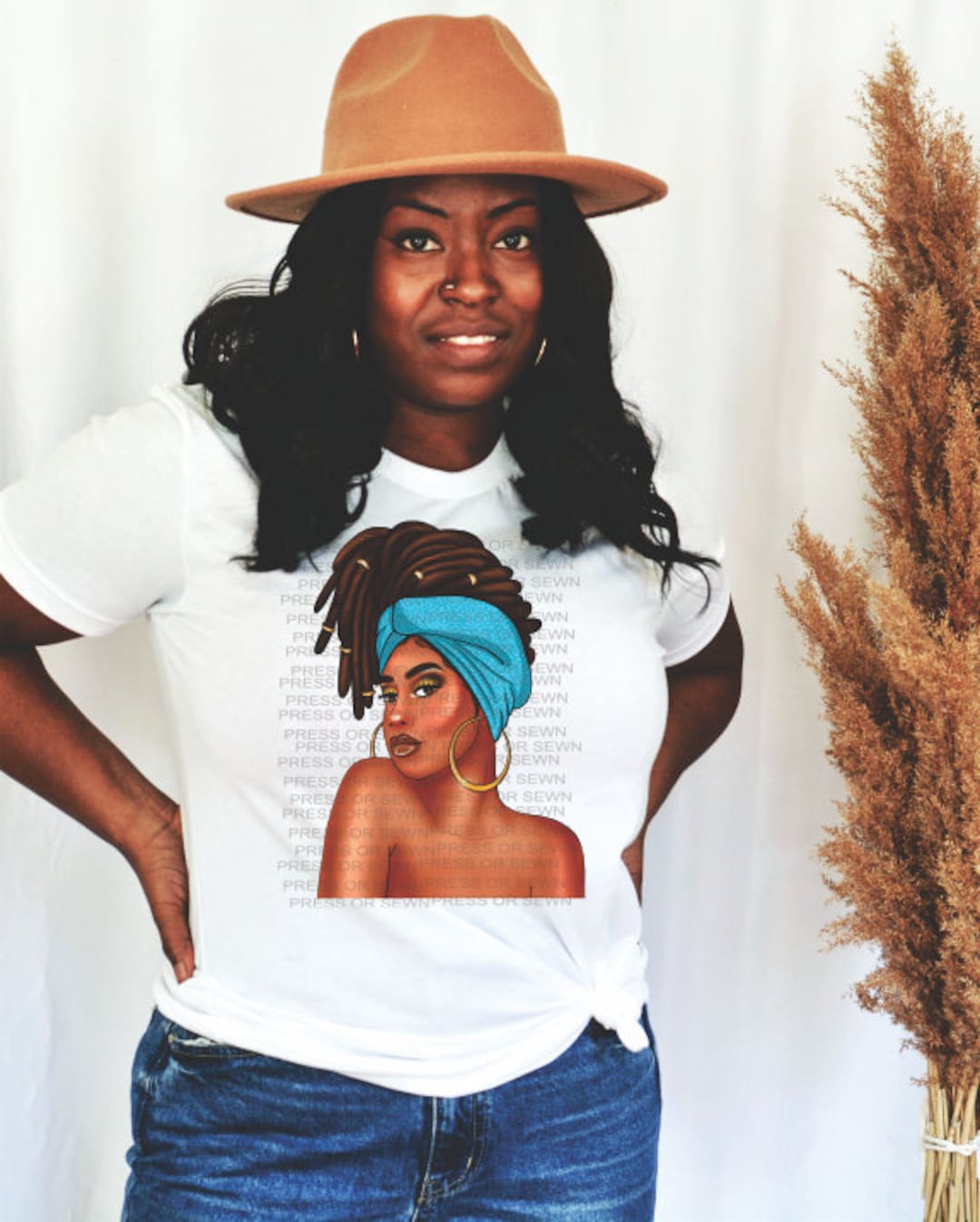 Head Wrap With Locs Teeshirt, Head Wrap, Locs, Women Fashion Tshirt