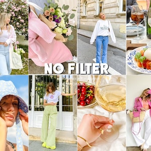 15 Lightroom Presets No Filter, Instagram Preset, Natural Lightroom Presets, Blogger Presets, natural tone neutral clean filter vsco