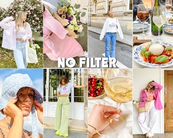 15 Lightroom Presets No Filter, Instagram Preset, Natural Lightroom Presets, Blogger Presets, natural tone neutral clean filter vsco