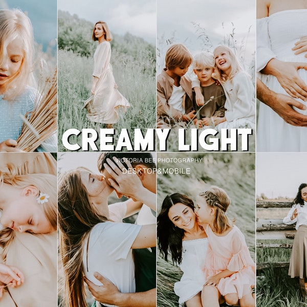 15 LIGHTROOM Presets Creamy Light, Natural Lifestyle Presets, Mobile Presets, Blogger Preset, Bright Clean Filter, Couple family filter, dng