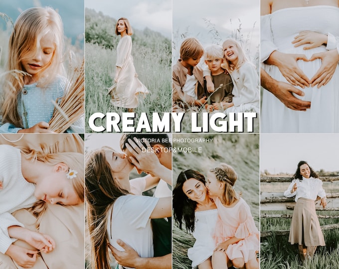 15 LIGHTROOM Presets Creamy Light, Natural Lifestyle Presets, Mobile Presets, Blogger Preset, Bright Clean Filter, Couple family filter, dng