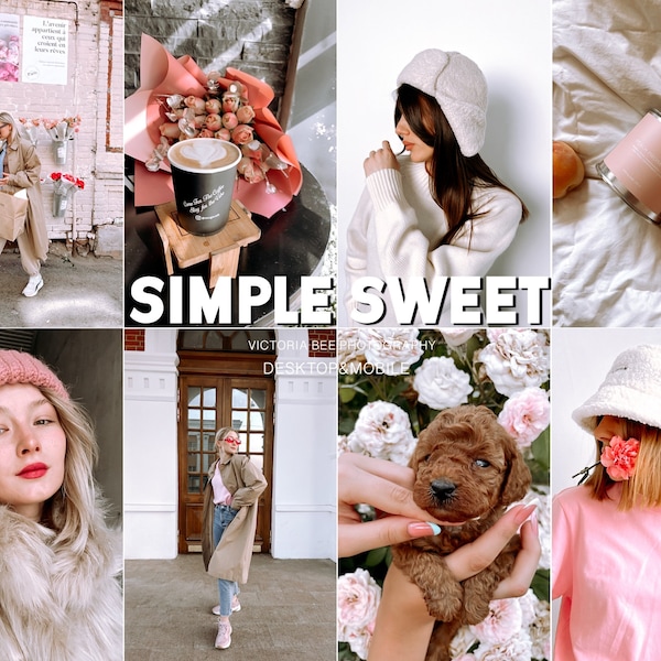 15 Mobile lightroom presets Simple Sweet, Bright Presets, Natural presets, Instagram, Lifestyle, Spring Summer Preset, Influencer Presets