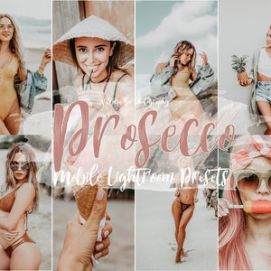 5  Lightroom Mobile Presets PROSECCO Instagram Preset,  Influencer preset, Lightroom Presets, Blogger preset