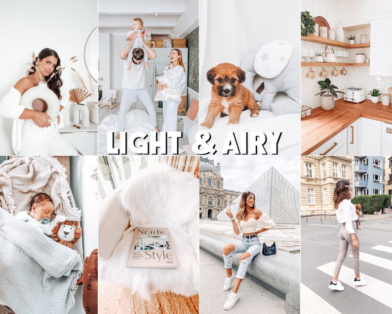 20 LIGHT AND AIRY Lightroom Presets for Mobile and Desktop Lightroom, Bright Presets, Natural Light Photo Filter, Instagram Editing image 1