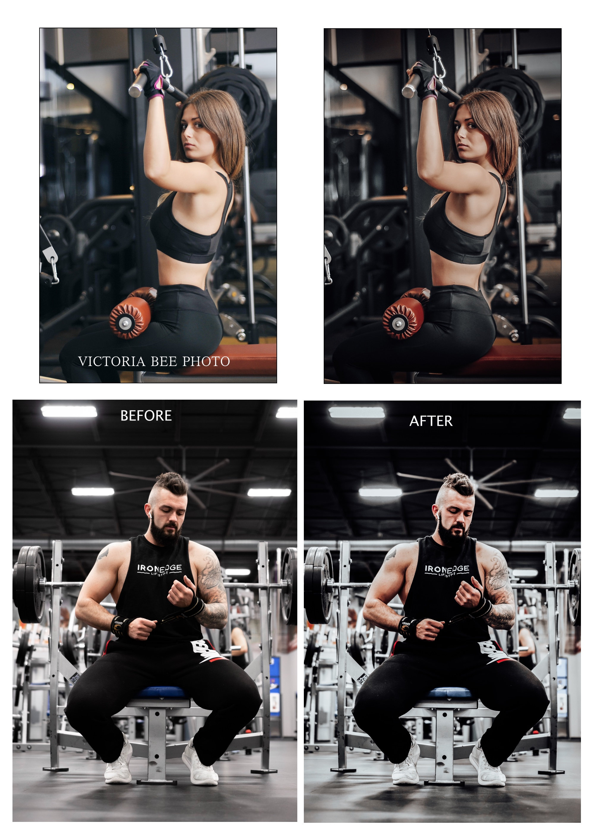 25 FITNESS LIGHTROOM Presets, Gym Instagram Filter, moody workout