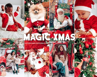 15 Lightroom Presets MAGIC XMAS, Christmas Presets, Winter Holiday Filter, Blogger Presets for Instagram, Bright Vibrant Presets