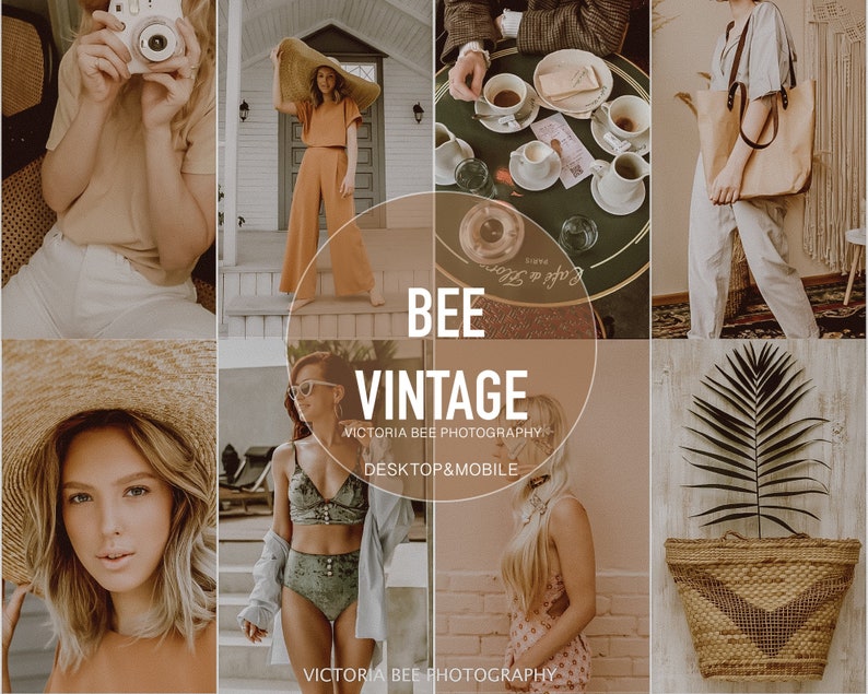 5 Mobile Lightroom preset BEE VINTAGE / Instagram preset / Lightroom Mobile Influencer Preset For Bloggers, Photo Editing, warm filter image 1