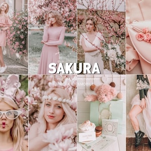 5 Lightroom Mobile Presets SAKURA Spring Mobile Lightroom Preset Soft Cohesive Instagram Aesthetic Warm Presets